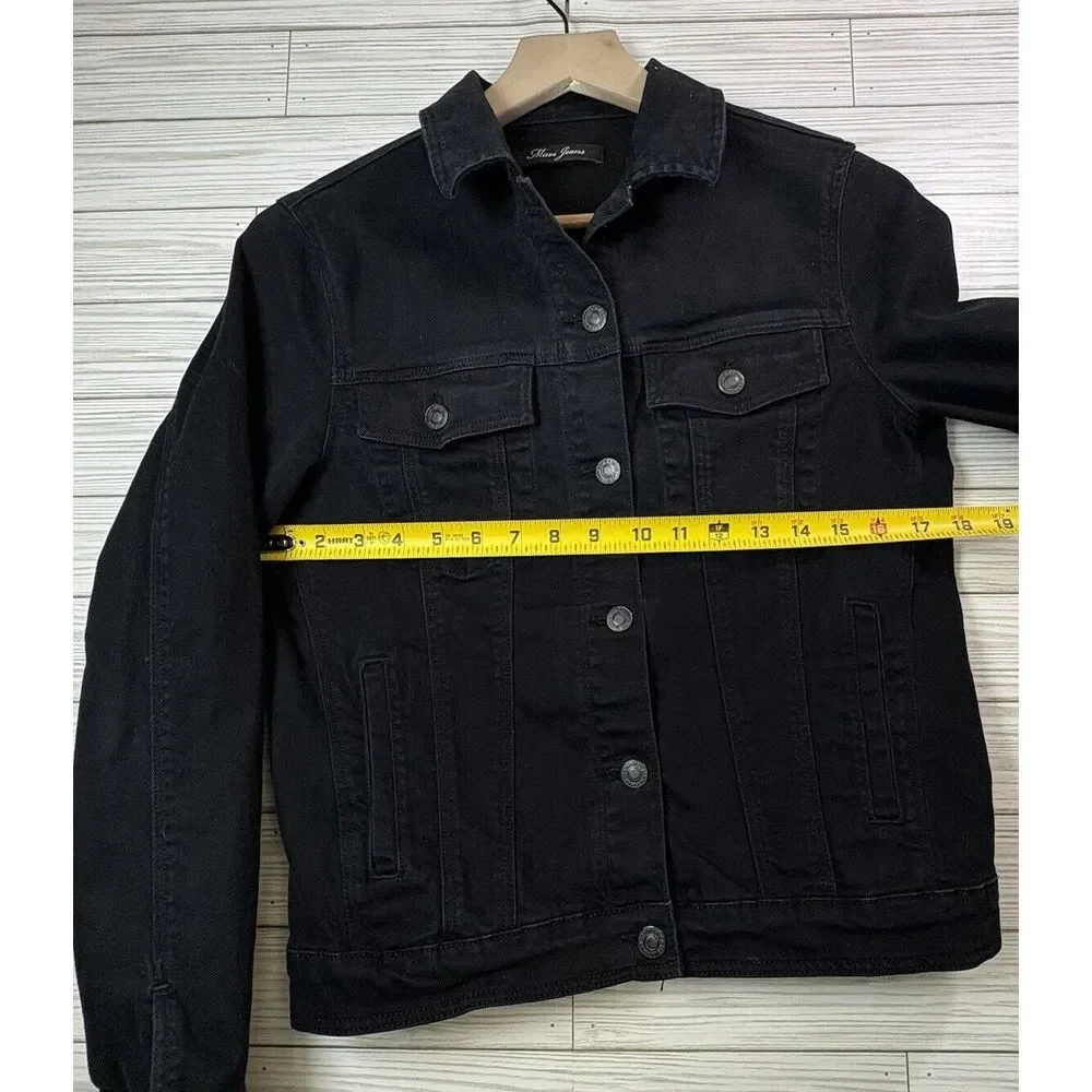 Mavi Jeans Women's Denim Indigo Move Jacket Wash Black Size Small Button Up‎